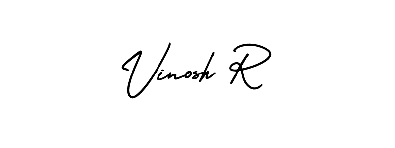 It looks lik you need a new signature style for name Vinosh R. Design unique handwritten (AmerikaSignatureDemo-Regular) signature with our free signature maker in just a few clicks. Vinosh R signature style 3 images and pictures png