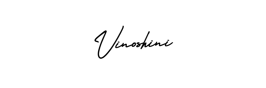 Vinoshini stylish signature style. Best Handwritten Sign (AmerikaSignatureDemo-Regular) for my name. Handwritten Signature Collection Ideas for my name Vinoshini. Vinoshini signature style 3 images and pictures png