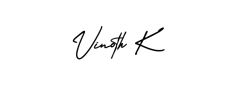 Also we have Vinoth K name is the best signature style. Create professional handwritten signature collection using AmerikaSignatureDemo-Regular autograph style. Vinoth K signature style 3 images and pictures png