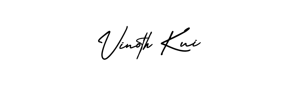 How to Draw Vinoth Kui signature style? AmerikaSignatureDemo-Regular is a latest design signature styles for name Vinoth Kui. Vinoth Kui signature style 3 images and pictures png