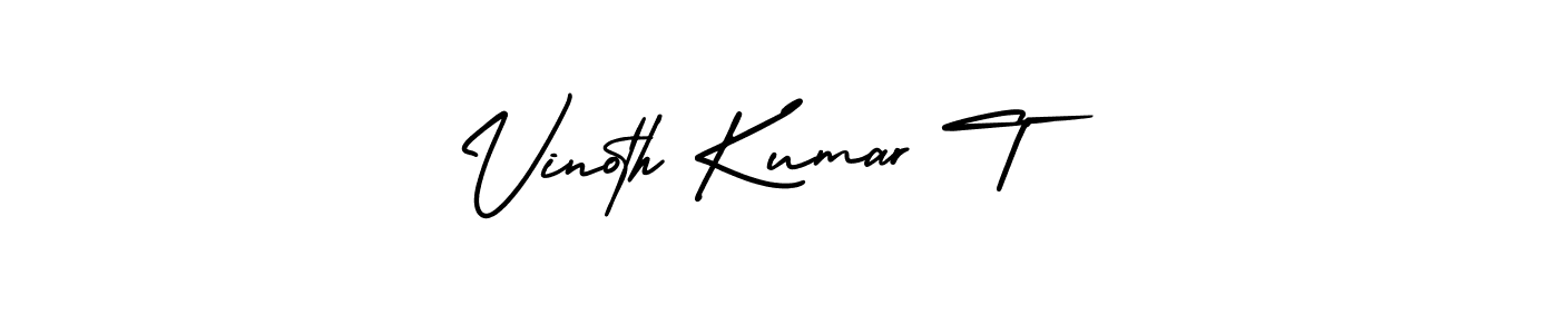 Make a beautiful signature design for name Vinoth Kumar T. With this signature (AmerikaSignatureDemo-Regular) style, you can create a handwritten signature for free. Vinoth Kumar T signature style 3 images and pictures png