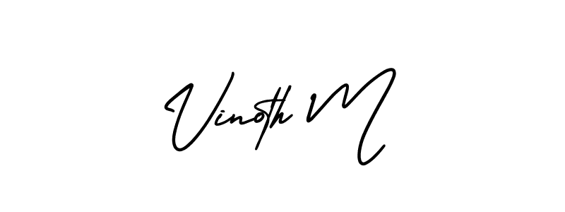 Also we have Vinoth M name is the best signature style. Create professional handwritten signature collection using AmerikaSignatureDemo-Regular autograph style. Vinoth M signature style 3 images and pictures png