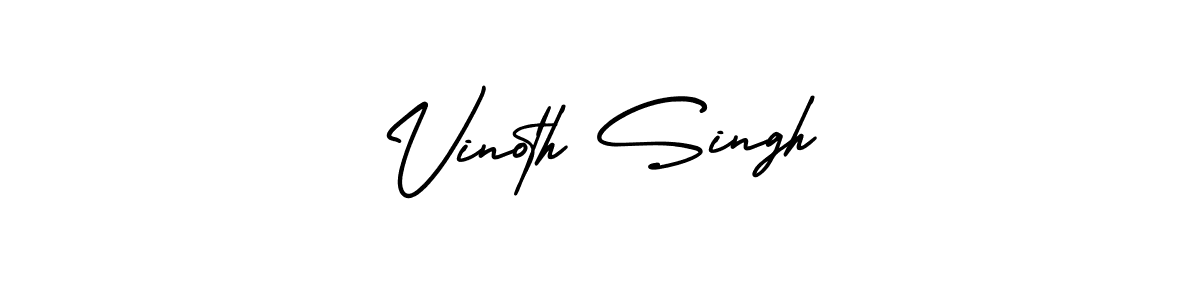 How to make Vinoth Singh name signature. Use AmerikaSignatureDemo-Regular style for creating short signs online. This is the latest handwritten sign. Vinoth Singh signature style 3 images and pictures png