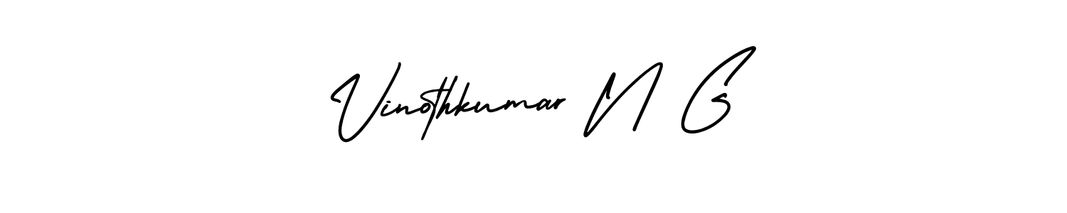 Use a signature maker to create a handwritten signature online. With this signature software, you can design (AmerikaSignatureDemo-Regular) your own signature for name Vinothkumar N G. Vinothkumar N G signature style 3 images and pictures png