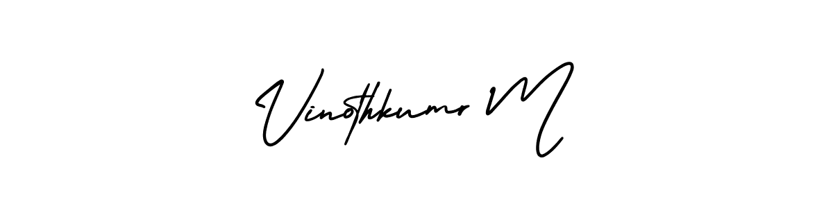 Vinothkumr M stylish signature style. Best Handwritten Sign (AmerikaSignatureDemo-Regular) for my name. Handwritten Signature Collection Ideas for my name Vinothkumr M. Vinothkumr M signature style 3 images and pictures png