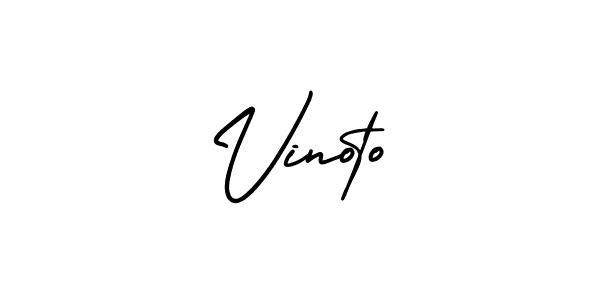 The best way (AmerikaSignatureDemo-Regular) to make a short signature is to pick only two or three words in your name. The name Vinoto include a total of six letters. For converting this name. Vinoto signature style 3 images and pictures png