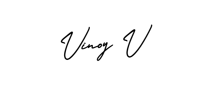 It looks lik you need a new signature style for name Vinoy V. Design unique handwritten (AmerikaSignatureDemo-Regular) signature with our free signature maker in just a few clicks. Vinoy V signature style 3 images and pictures png
