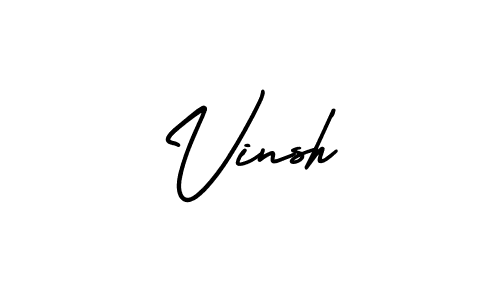 Make a beautiful signature design for name Vinsh. With this signature (AmerikaSignatureDemo-Regular) style, you can create a handwritten signature for free. Vinsh signature style 3 images and pictures png
