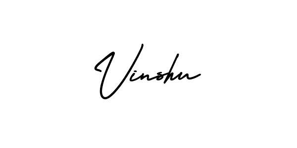 AmerikaSignatureDemo-Regular is a professional signature style that is perfect for those who want to add a touch of class to their signature. It is also a great choice for those who want to make their signature more unique. Get Vinshu name to fancy signature for free. Vinshu signature style 3 images and pictures png