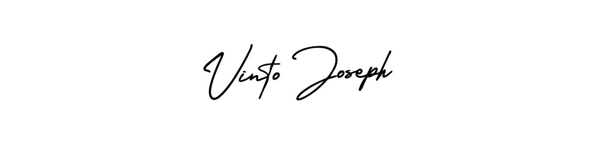 Use a signature maker to create a handwritten signature online. With this signature software, you can design (AmerikaSignatureDemo-Regular) your own signature for name Vinto Joseph. Vinto Joseph signature style 3 images and pictures png