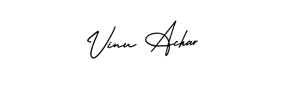 Create a beautiful signature design for name Vinu Achar. With this signature (AmerikaSignatureDemo-Regular) fonts, you can make a handwritten signature for free. Vinu Achar signature style 3 images and pictures png