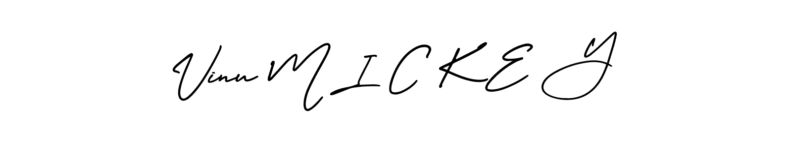 Design your own signature with our free online signature maker. With this signature software, you can create a handwritten (AmerikaSignatureDemo-Regular) signature for name Vinu M I C K E Y. Vinu M I C K E Y signature style 3 images and pictures png