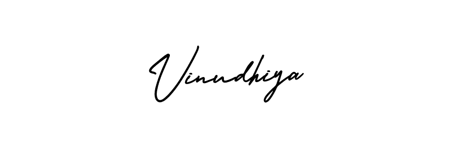 Create a beautiful signature design for name Vinudhiya. With this signature (AmerikaSignatureDemo-Regular) fonts, you can make a handwritten signature for free. Vinudhiya signature style 3 images and pictures png