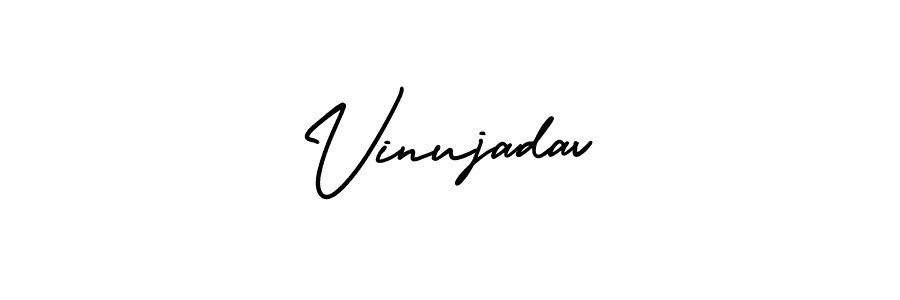 Use a signature maker to create a handwritten signature online. With this signature software, you can design (AmerikaSignatureDemo-Regular) your own signature for name Vinujadav. Vinujadav signature style 3 images and pictures png