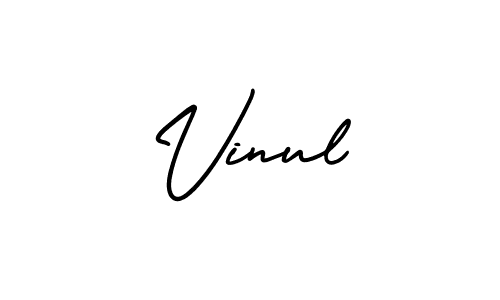 How to make Vinul signature? AmerikaSignatureDemo-Regular is a professional autograph style. Create handwritten signature for Vinul name. Vinul signature style 3 images and pictures png