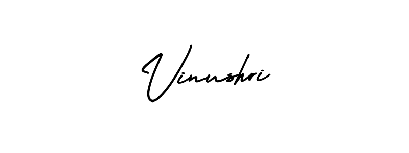 Vinushri stylish signature style. Best Handwritten Sign (AmerikaSignatureDemo-Regular) for my name. Handwritten Signature Collection Ideas for my name Vinushri. Vinushri signature style 3 images and pictures png