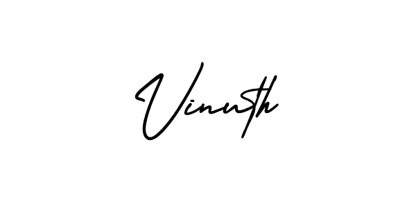 Create a beautiful signature design for name Vinuth. With this signature (AmerikaSignatureDemo-Regular) fonts, you can make a handwritten signature for free. Vinuth signature style 3 images and pictures png