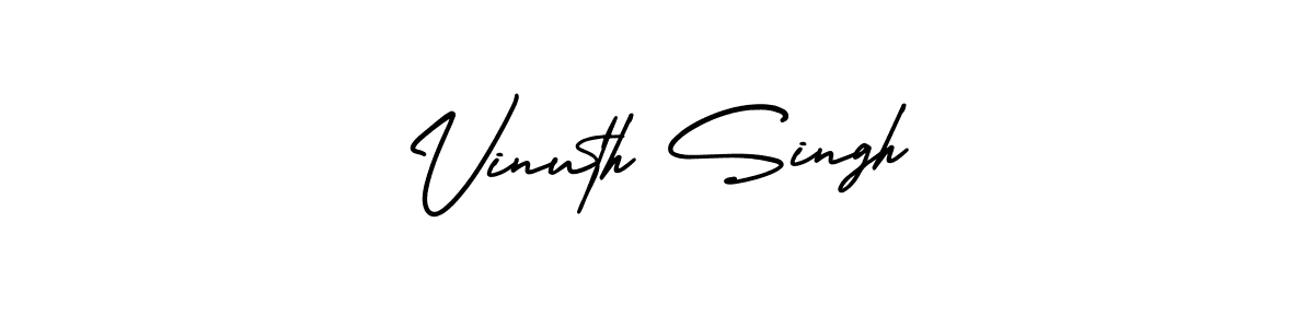 How to Draw Vinuth Singh signature style? AmerikaSignatureDemo-Regular is a latest design signature styles for name Vinuth Singh. Vinuth Singh signature style 3 images and pictures png