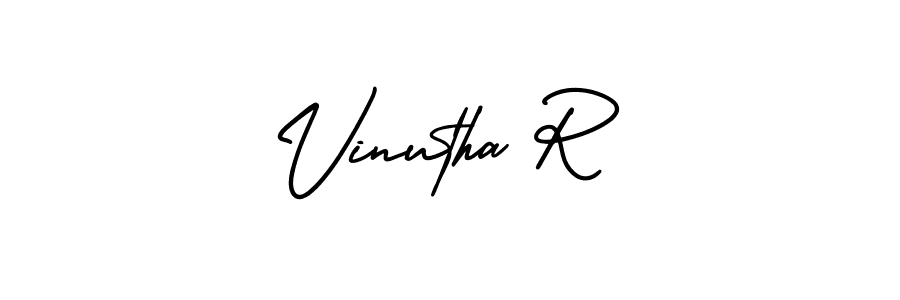 Create a beautiful signature design for name Vinutha R. With this signature (AmerikaSignatureDemo-Regular) fonts, you can make a handwritten signature for free. Vinutha R signature style 3 images and pictures png