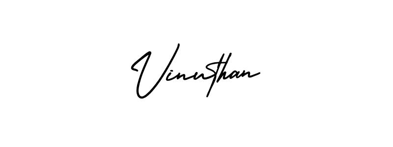 Use a signature maker to create a handwritten signature online. With this signature software, you can design (AmerikaSignatureDemo-Regular) your own signature for name Vinuthan. Vinuthan signature style 3 images and pictures png
