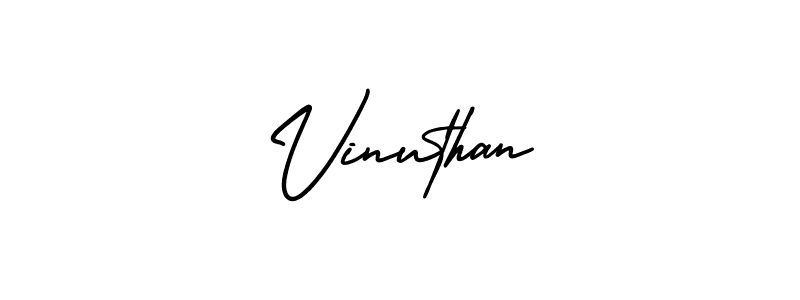 Use a signature maker to create a handwritten signature online. With this signature software, you can design (AmerikaSignatureDemo-Regular) your own signature for name Vinuthan. Vinuthan signature style 3 images and pictures png