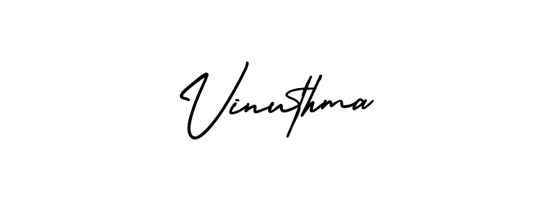 The best way (AmerikaSignatureDemo-Regular) to make a short signature is to pick only two or three words in your name. The name Vinuthma include a total of six letters. For converting this name. Vinuthma signature style 3 images and pictures png