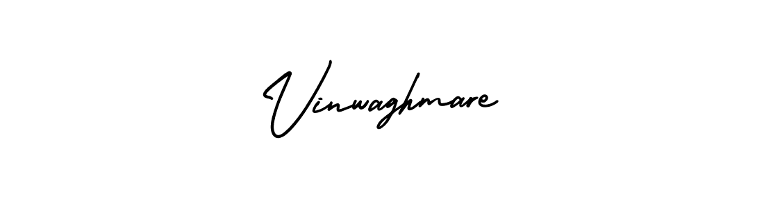 The best way (AmerikaSignatureDemo-Regular) to make a short signature is to pick only two or three words in your name. The name Vinwaghmare include a total of six letters. For converting this name. Vinwaghmare signature style 3 images and pictures png