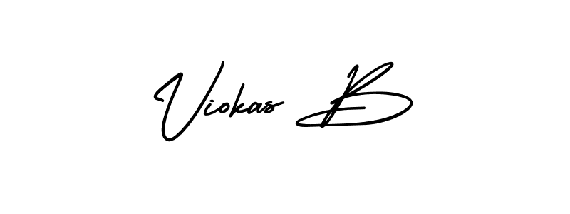Create a beautiful signature design for name Viokas B. With this signature (AmerikaSignatureDemo-Regular) fonts, you can make a handwritten signature for free. Viokas B signature style 3 images and pictures png