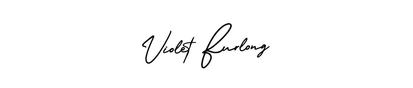 You should practise on your own different ways (AmerikaSignatureDemo-Regular) to write your name (Violet Furlong) in signature. don't let someone else do it for you. Violet Furlong signature style 3 images and pictures png