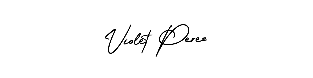 Violet Perez stylish signature style. Best Handwritten Sign (AmerikaSignatureDemo-Regular) for my name. Handwritten Signature Collection Ideas for my name Violet Perez. Violet Perez signature style 3 images and pictures png
