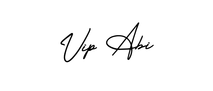 Design your own signature with our free online signature maker. With this signature software, you can create a handwritten (AmerikaSignatureDemo-Regular) signature for name Vip Abi. Vip Abi signature style 3 images and pictures png