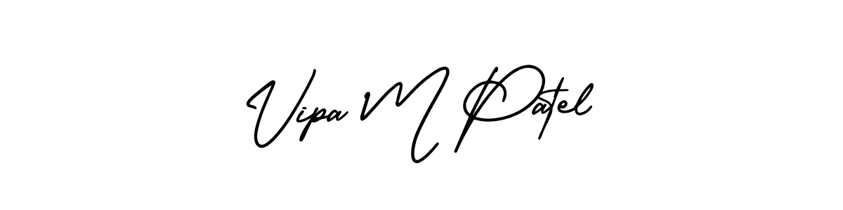 How to make Vipa M Patel name signature. Use AmerikaSignatureDemo-Regular style for creating short signs online. This is the latest handwritten sign. Vipa M Patel signature style 3 images and pictures png