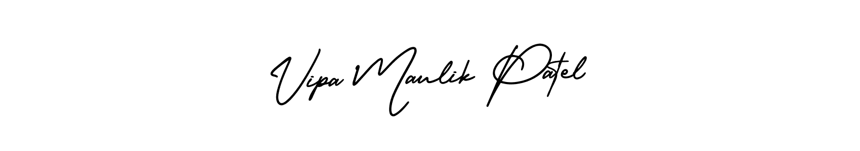 It looks lik you need a new signature style for name Vipa Maulik Patel. Design unique handwritten (AmerikaSignatureDemo-Regular) signature with our free signature maker in just a few clicks. Vipa Maulik Patel signature style 3 images and pictures png