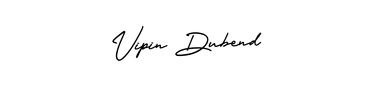 You should practise on your own different ways (AmerikaSignatureDemo-Regular) to write your name (Vipin Dubend) in signature. don't let someone else do it for you. Vipin Dubend signature style 3 images and pictures png