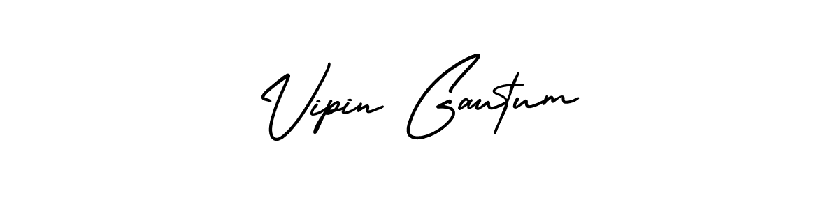 AmerikaSignatureDemo-Regular is a professional signature style that is perfect for those who want to add a touch of class to their signature. It is also a great choice for those who want to make their signature more unique. Get Vipin Gautum name to fancy signature for free. Vipin Gautum signature style 3 images and pictures png