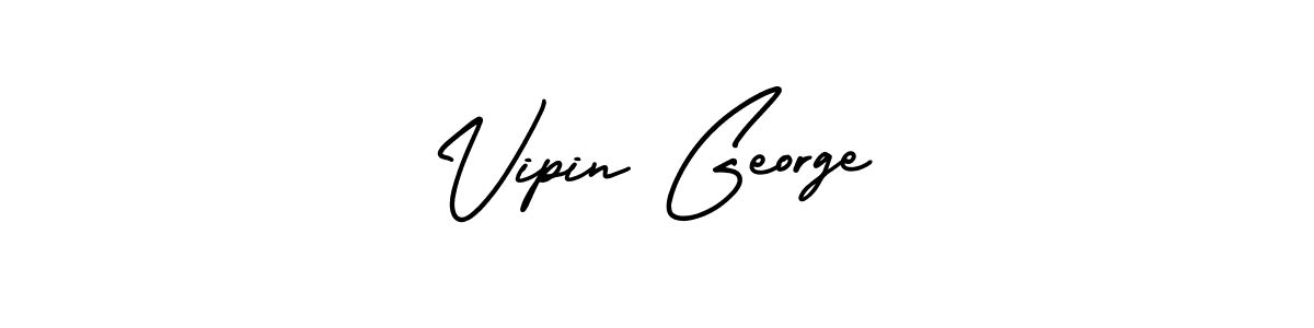 The best way (AmerikaSignatureDemo-Regular) to make a short signature is to pick only two or three words in your name. The name Vipin George include a total of six letters. For converting this name. Vipin George signature style 3 images and pictures png