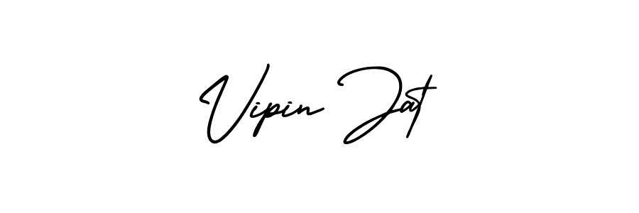 The best way (AmerikaSignatureDemo-Regular) to make a short signature is to pick only two or three words in your name. The name Vipin Jat include a total of six letters. For converting this name. Vipin Jat signature style 3 images and pictures png