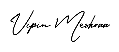 Looking for an artistic signature for Vipin Meshraa? The AmerikaSignatureDemo-Regular calligraphy style gives a sophisticated flow suitable for business cards and emails. Vipin Meshraa signature style 3 images and pictures png