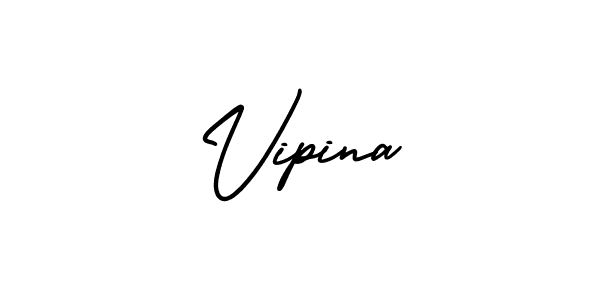 How to make Vipina name signature. Use AmerikaSignatureDemo-Regular style for creating short signs online. This is the latest handwritten sign. Vipina signature style 3 images and pictures png