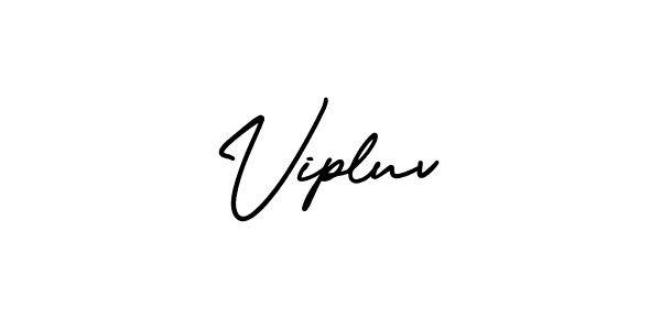You should practise on your own different ways (AmerikaSignatureDemo-Regular) to write your name (Vipluv) in signature. don't let someone else do it for you. Vipluv signature style 3 images and pictures png