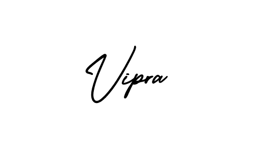 How to make Vipra name signature. Use AmerikaSignatureDemo-Regular style for creating short signs online. This is the latest handwritten sign. Vipra signature style 3 images and pictures png