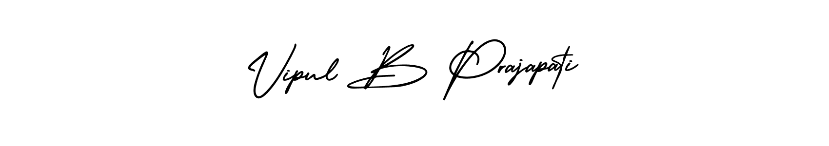 This is the best signature style for the Vipul B Prajapati name. Also you like these signature font (AmerikaSignatureDemo-Regular). Mix name signature. Vipul B Prajapati signature style 3 images and pictures png