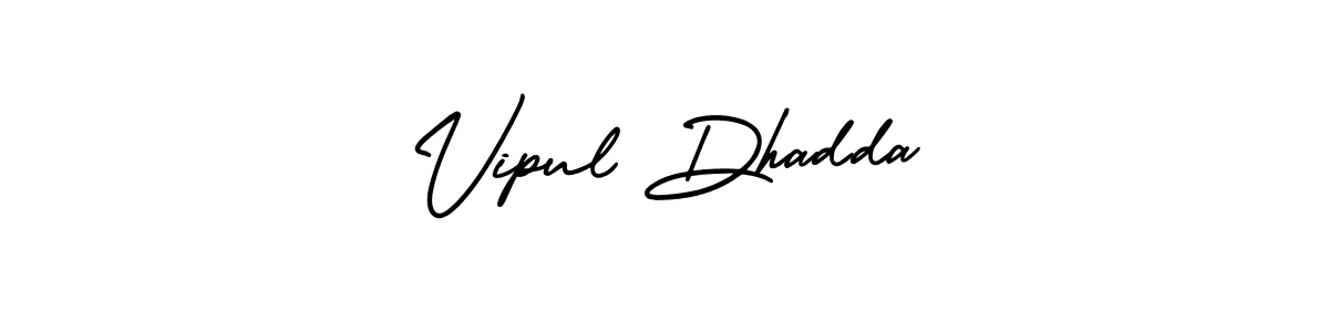 Use a signature maker to create a handwritten signature online. With this signature software, you can design (AmerikaSignatureDemo-Regular) your own signature for name Vipul Dhadda. Vipul Dhadda signature style 3 images and pictures png