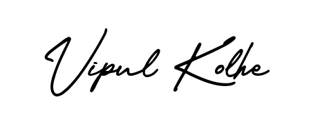 Get an exclusive digital autograph for Vipul Kolhe. The AmerikaSignatureDemo-Regular typeface captures the charm of real penmanship on paper. Vipul Kolhe signature style 3 images and pictures png