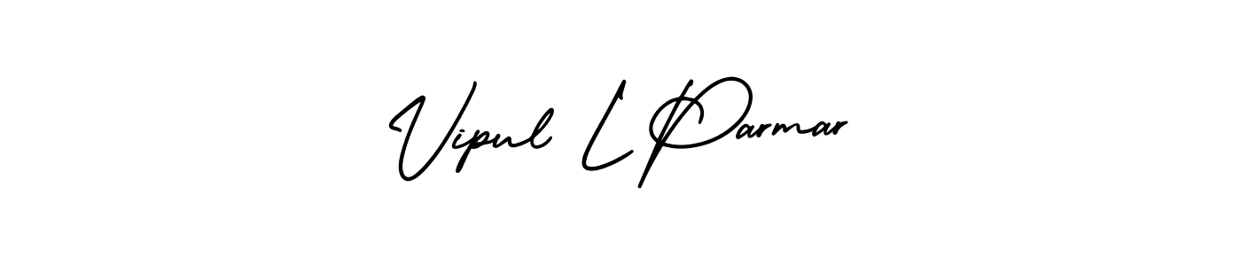 How to Draw Vipul L Parmar signature style? AmerikaSignatureDemo-Regular is a latest design signature styles for name Vipul L Parmar. Vipul L Parmar signature style 3 images and pictures png