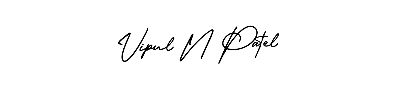 The best way (AmerikaSignatureDemo-Regular) to make a short signature is to pick only two or three words in your name. The name Vipul N Patel include a total of six letters. For converting this name. Vipul N Patel signature style 3 images and pictures png