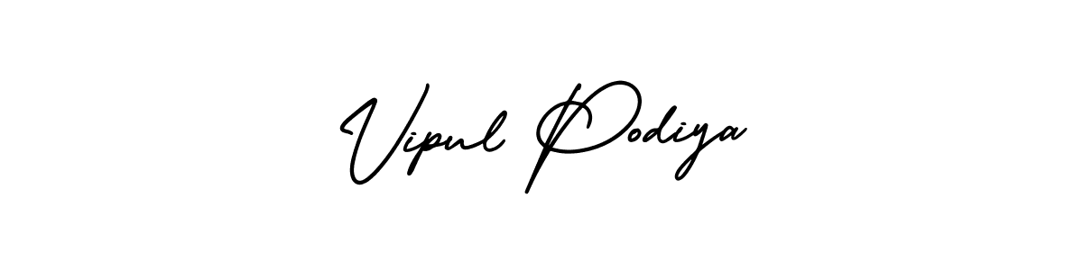 Vipul Podiya stylish signature style. Best Handwritten Sign (AmerikaSignatureDemo-Regular) for my name. Handwritten Signature Collection Ideas for my name Vipul Podiya. Vipul Podiya signature style 3 images and pictures png