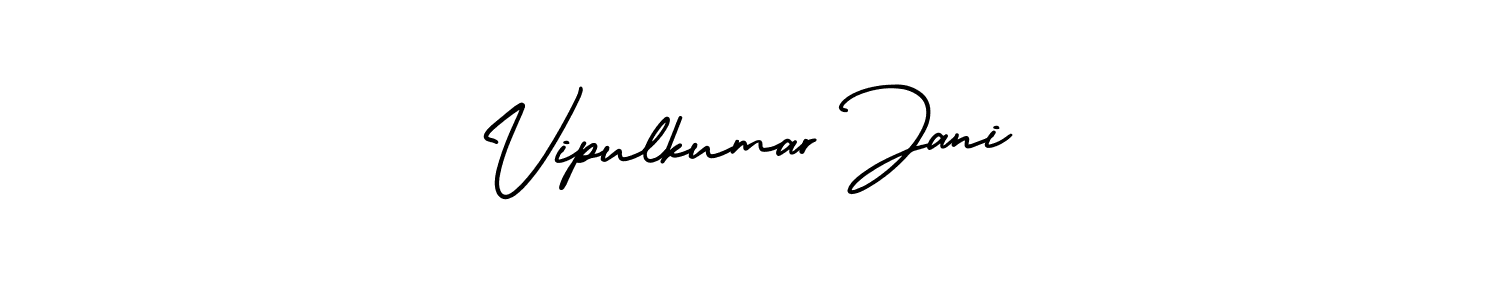 The best way (AmerikaSignatureDemo-Regular) to make a short signature is to pick only two or three words in your name. The name Vipulkumar Jani include a total of six letters. For converting this name. Vipulkumar Jani signature style 3 images and pictures png