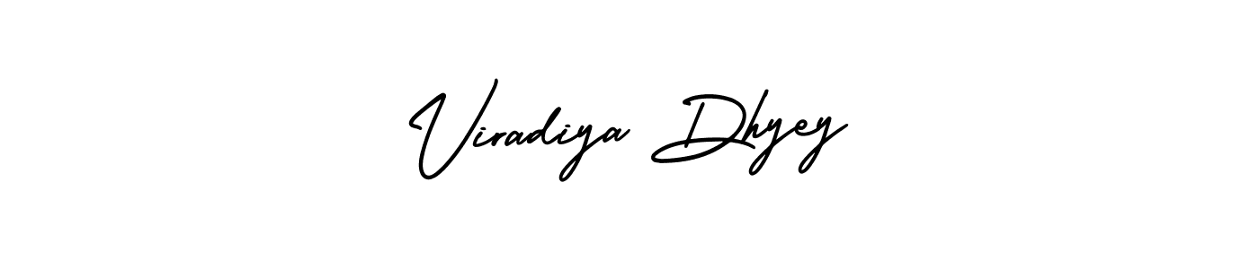 How to make Viradiya Dhyey name signature. Use AmerikaSignatureDemo-Regular style for creating short signs online. This is the latest handwritten sign. Viradiya Dhyey signature style 3 images and pictures png
