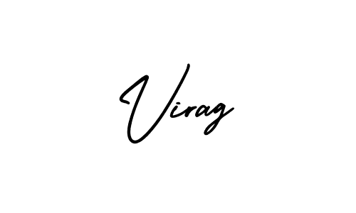 Virag stylish signature style. Best Handwritten Sign (AmerikaSignatureDemo-Regular) for my name. Handwritten Signature Collection Ideas for my name Virag. Virag signature style 3 images and pictures png